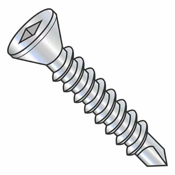 Self-Drilling Screw, #6-20 x 3 in, Zinc Plated Steel Trim Head Square Drive, Usa Industrials, Mfr#: BULK-SCRW-12245
